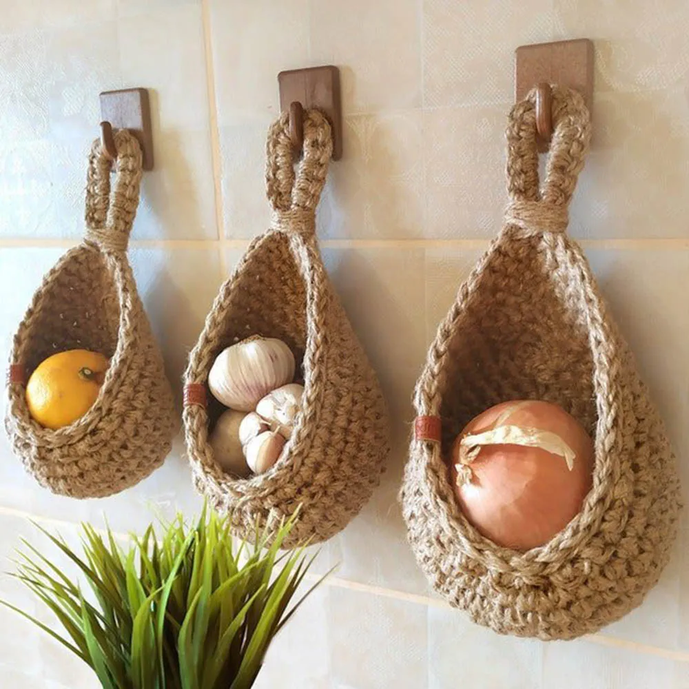 

Handmade jute storage bag for vegetable wall holder storage in Chichen