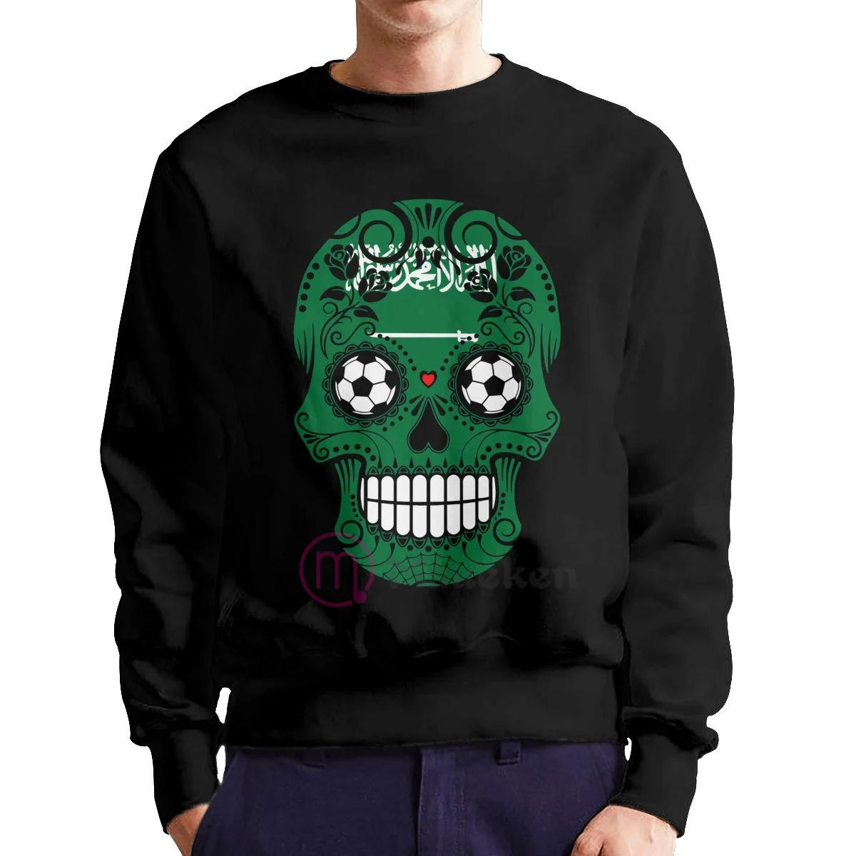 

2022 Saudi Arabia Soccer Sugar Skull Country Flag Cotton Hoodies Men Sweatshirt Sweat Hip Hop Streetwear Tracksuit Clothing