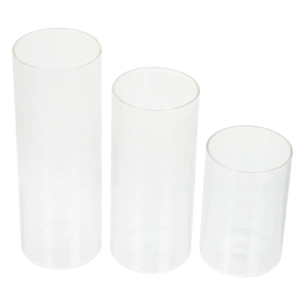 

Glass Holder Clear Cylinder Chimney Votive Tube Cover Vase Replacement Transparent Cups Tealight Lamp Tall Vases Christmas