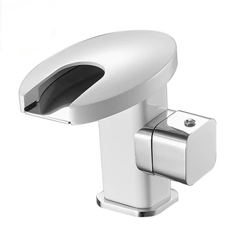 Modern high-end LED light bathroom sink faucet