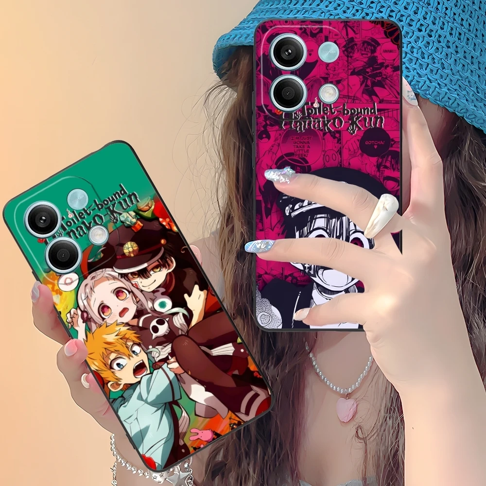 Умный чехол Hanako Kun для мобильного телефона Xiaomi Redmi Note 13 12 11 10 9 8 7 6 S A Pro Lite Plus 5G черный