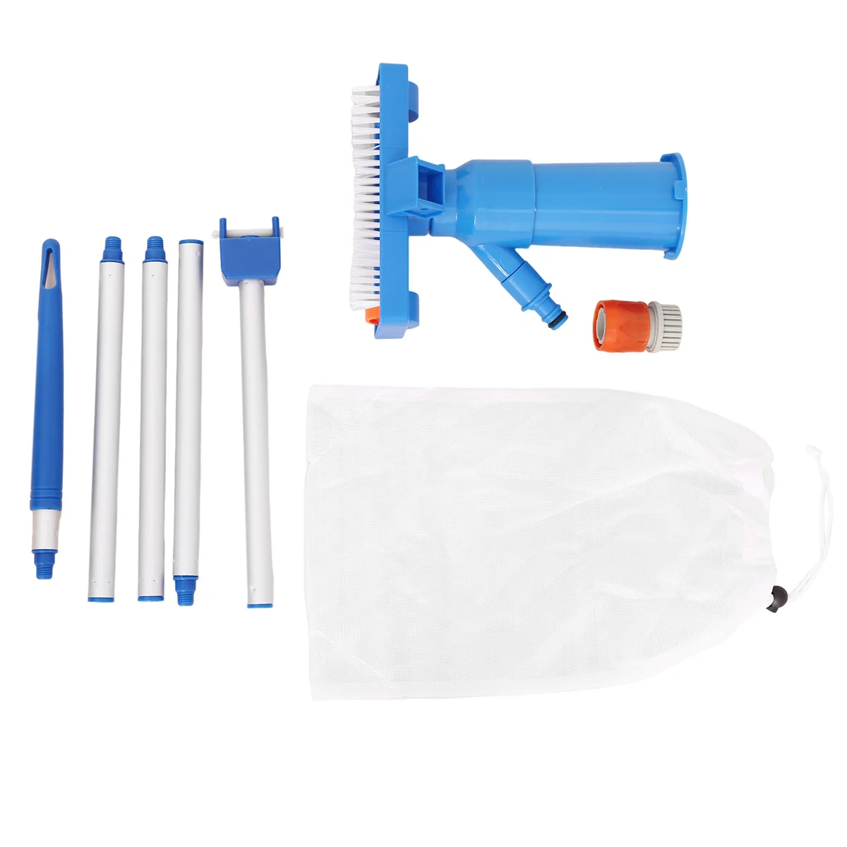 

Portable Pool Vacuum Jet Underwater Cleaner Set with Brush & Pole, Attach to Garden Hose