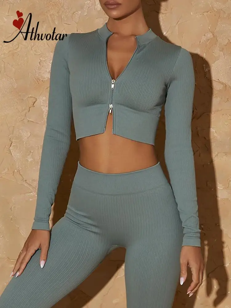 ATHVOTAR бесшовный комплект для йоги одежда спортзала женский спортивный