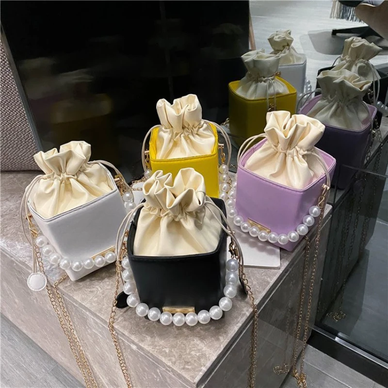 

Female Bag New Pearl Chain Zero Wallet Mobile Phone Bag Fashionable Chain Single Shoulder Bag Crossbody Bag