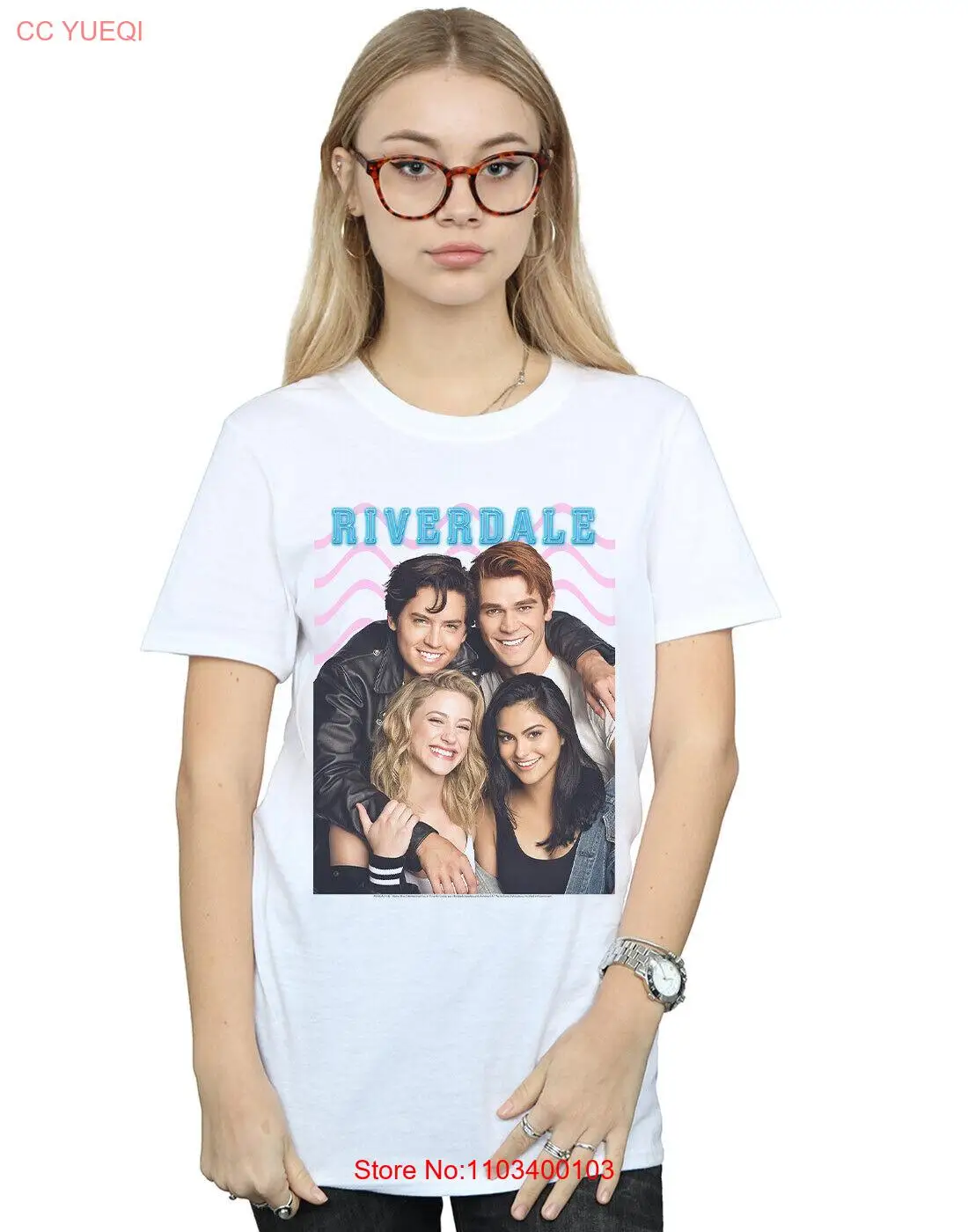 Женская футболка бойфренда с групповым фото Riverdale