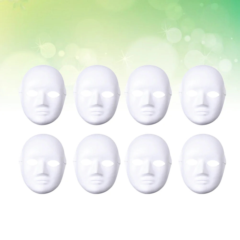 

8pcs DIY Blank Painting Mask Pulp Mask Graffiti Mask for Cosplay Fancy Dress Masquerade Party Mask (Female Face)