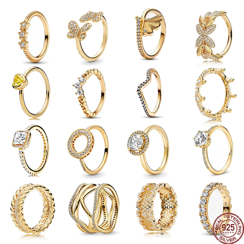 

Popular 925 Sterling Silver Series Rings, Round Rings, Crown Butterfly Rings, Brilliant Ring Jewelry Gifts