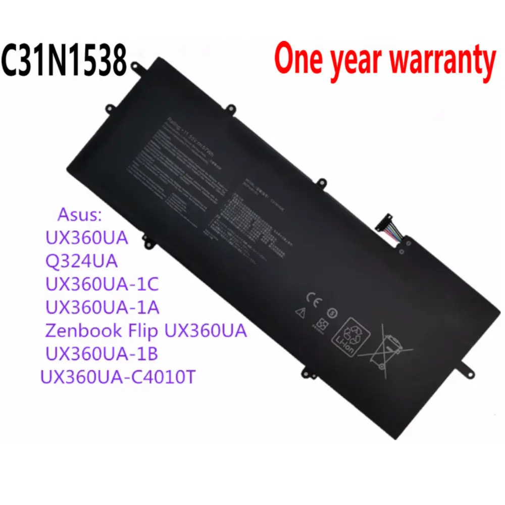 

Новый аккумулятор C31N1538 11,55 в 57WH для ноутбука ASUS ZenBook Q324UA UX360UA