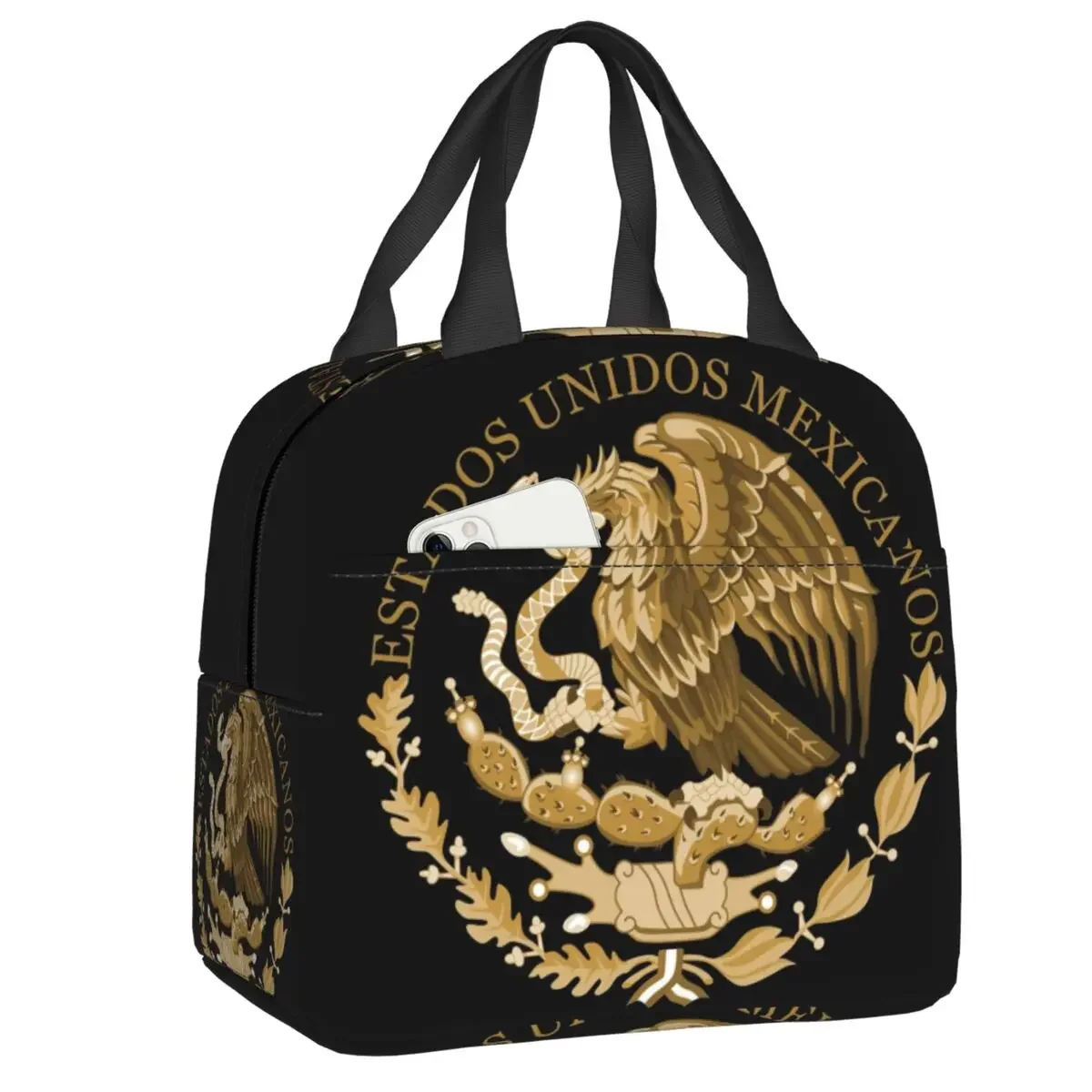 

Герб Мексики, изолированная сумка для ланча для женщин, герметичный Мексиканский Флаг, термоохладитель, коробка для бенто, для офиса, пикника, путешествий