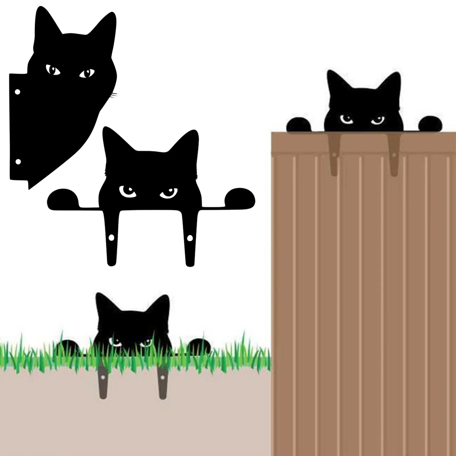 

Peeping Animal Black Cat Pet Collar with Diamonds Adjustable Crystal Diamond Elastic Bone Pendant Home Garden Ornament
