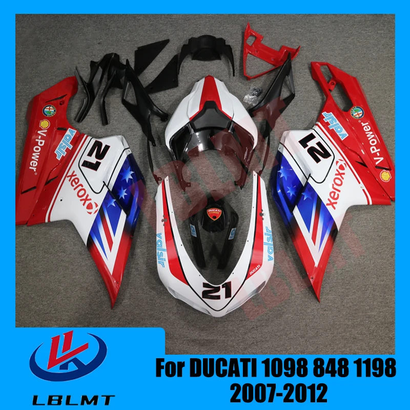 

Fairings Kit Fit for DUCATI 848 1098 1198 s Evo 2007 2008 2009 2010 2011 2012 Bodywork Full Fairing Kits Set Red White Blue