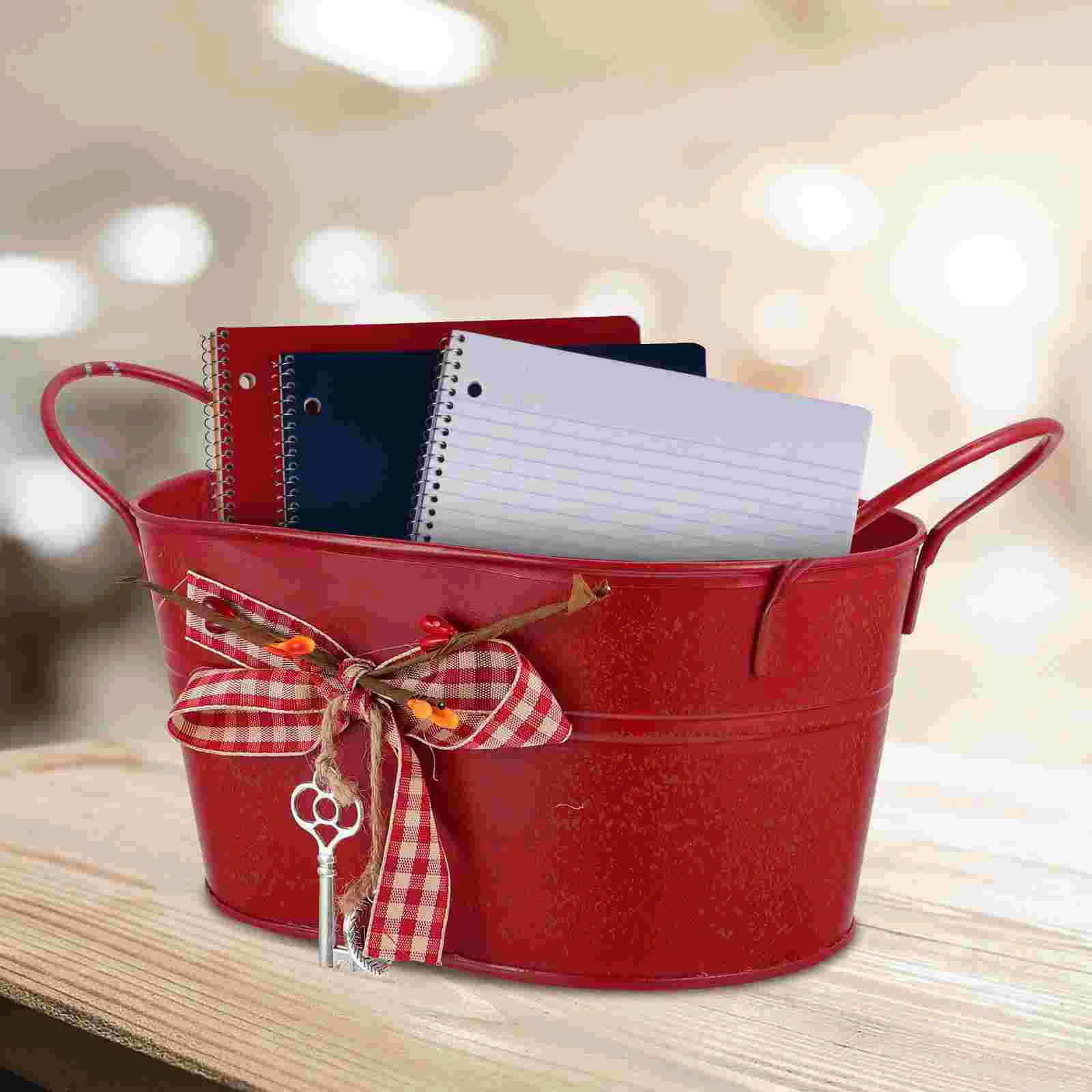 

Vase Metal Bucket Flower Planter Tub Galvanized Shabby Vintage Buckets Chic Candy Oval Farmhouse Rustic Jug Pail Succulentparty