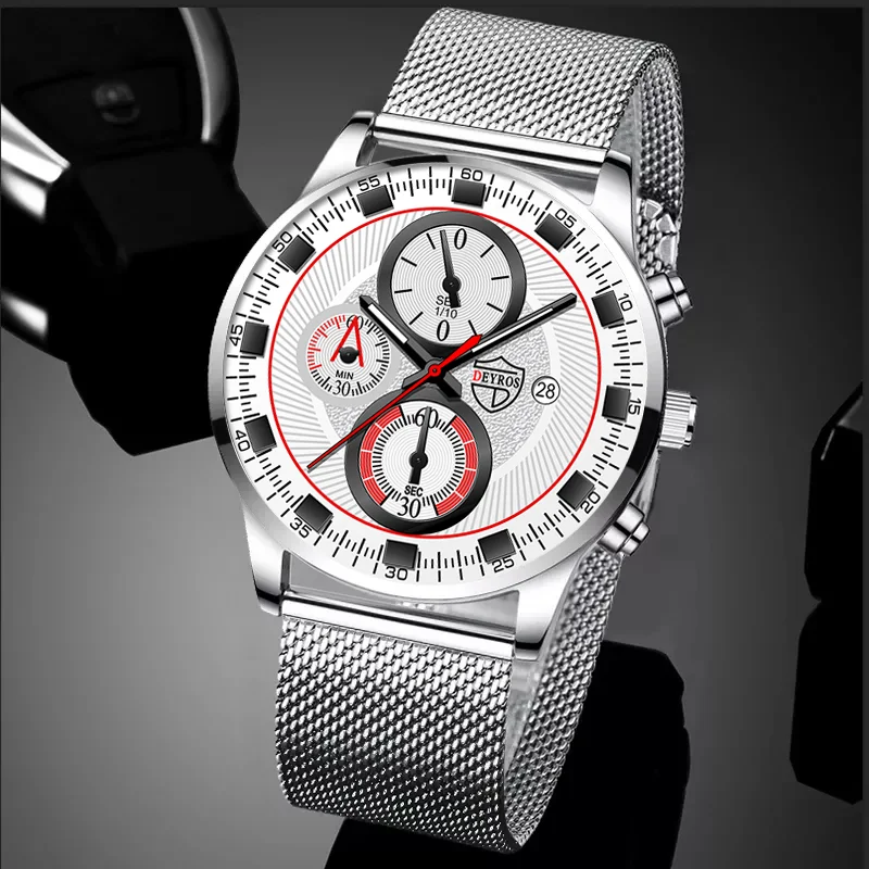 

2022 fashion men's sports watches men luxury stainless steel quartz watches luminous clock man business casual leather watch