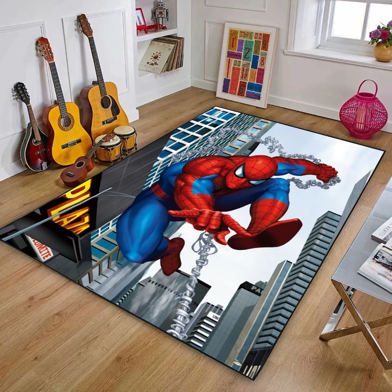 

Disney Spiderman Rug Captain America Avengers Living Room Carpet Mat Door Mat 3d Printed Boys Bedroom Non-slip Floor Carpet