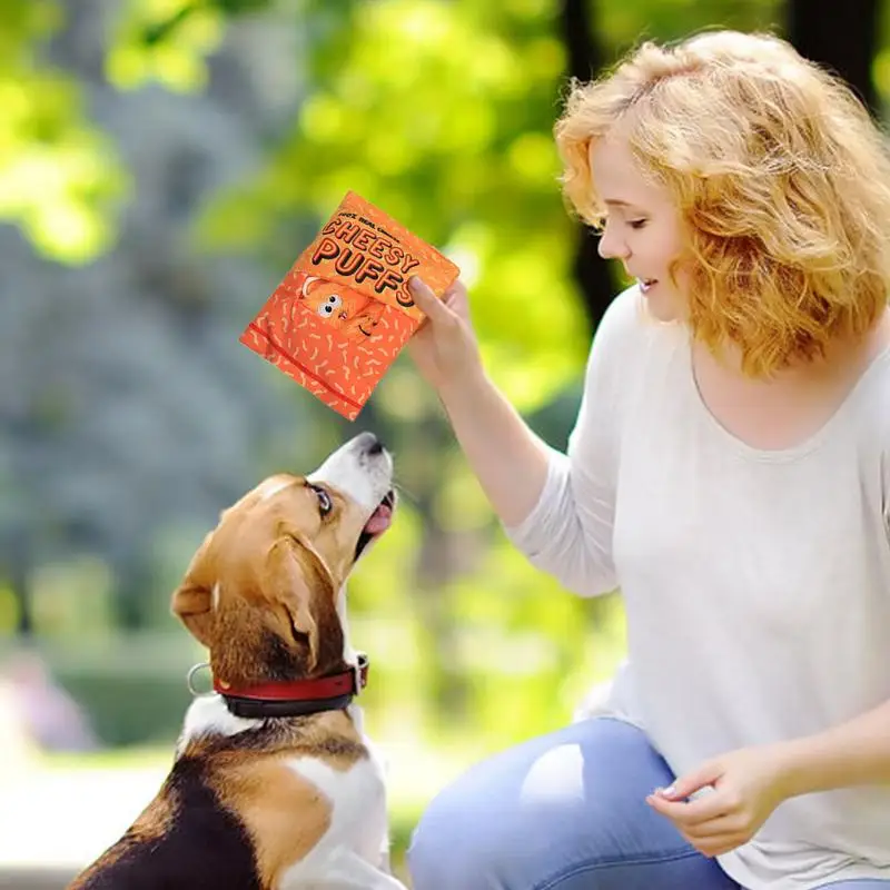 Плюшевая игрушка-головоломка для собак мультяшная сумка закусок скрипучая