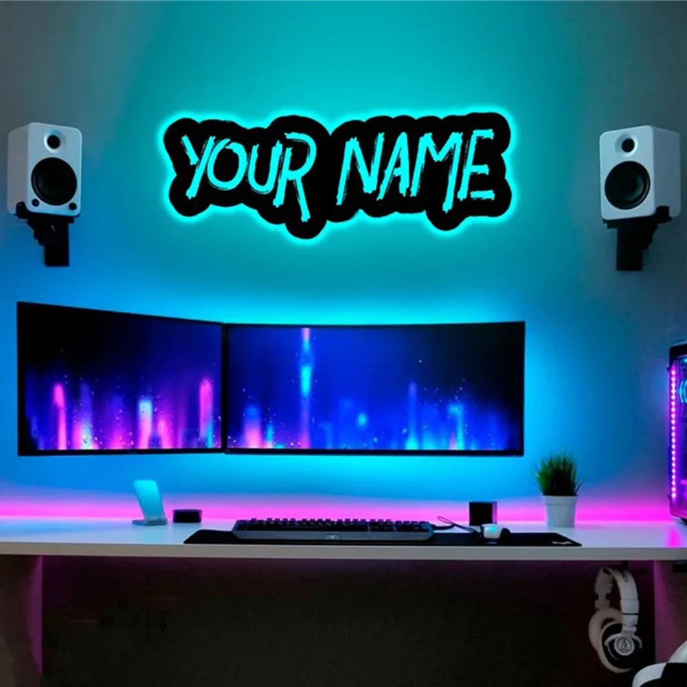 Personalized Custom Name/Text/Number/Game Tag/ID LED Wall Lamp Colorful Neon Sign Light for Home Gaming Room Bedroom Decoration