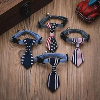 adjustable pet cat dog tie collar with bell teddy small dog cats bow dog cat bow pet accessories dog supplier two size 4 colors