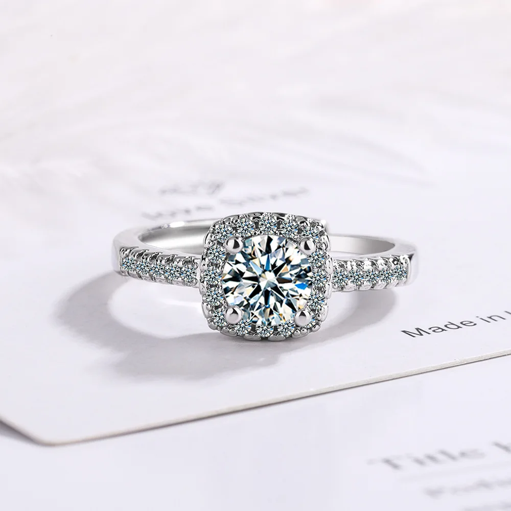 

100% S925 Silver Sterling Diamond Ring for Women Wedding Bands Engagement Origin Diamond Anel Anillos De Silver 925 Jewelry Ring