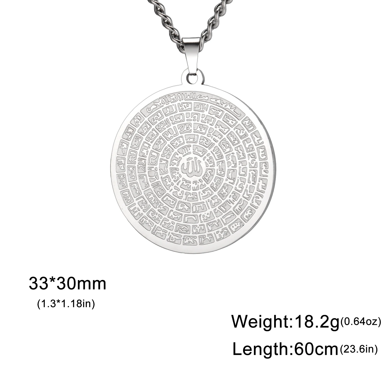 Вассаго арабские 99 названий Аллаха ожерелья из нержавеющей стали Эсмаул Хана