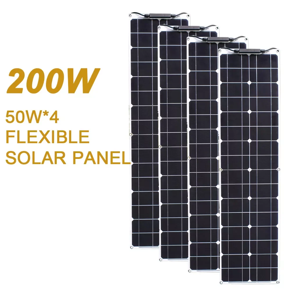

Солнечная панель 12 В Гибкая 200 Вт 100 Вт 50 Вт комплект зарядного устройства для солнечных батарей фотоэлектрическая система для дома/автомоби...
