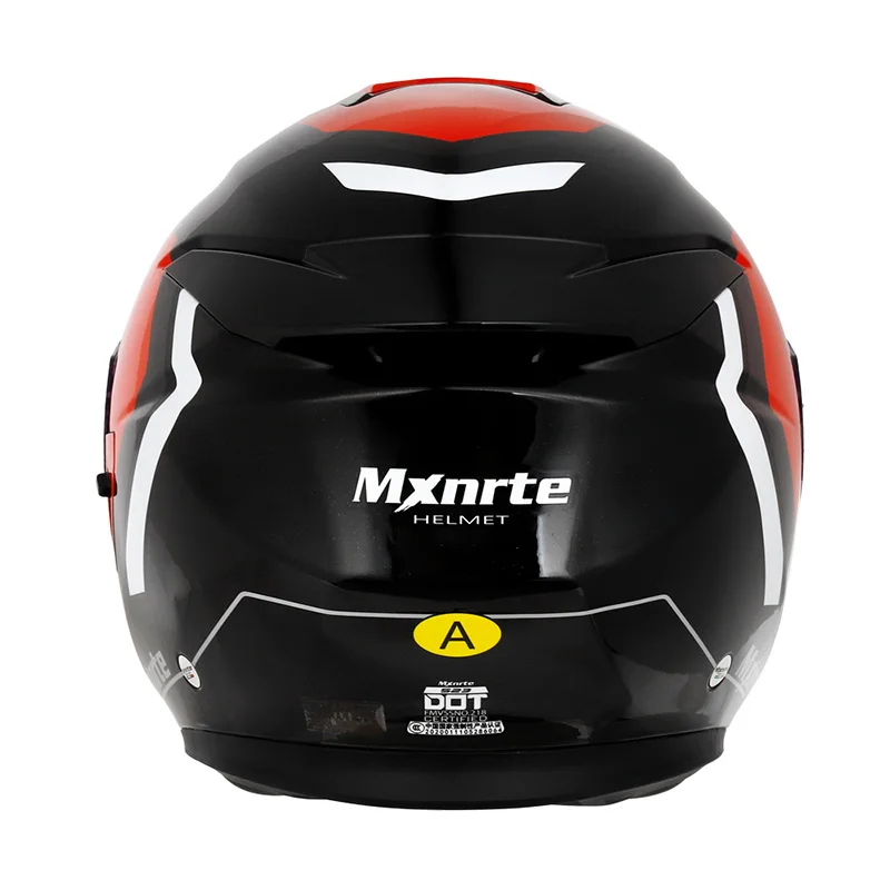DOT Approved Mxnrte Dodge Black Red Helmet Men and Women Double Lens Half Motorcycle Off-Road Safety Casco Casque