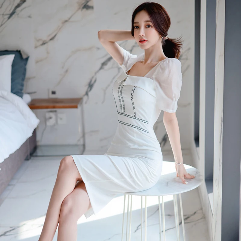 

Платье женское вечернее облегающее с запахом, пикантное Модное Элегантное Дамское Платье с завышенной талией, в стиле High Street, лето 2022