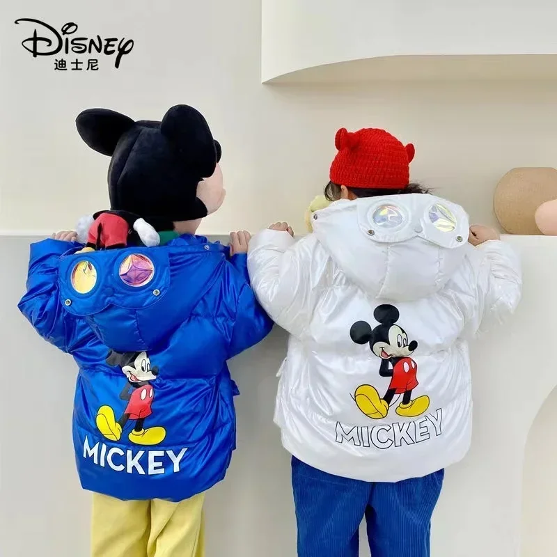 

Disney Baby Boy Girl Coat Autumn Winter Cartoon Mickey Mouse Print Warm Clothes Padded Jacket Toddler Kids Outerwear Hooded 1-9T