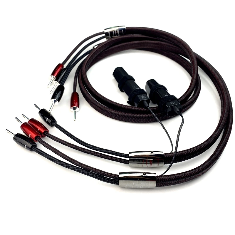 Серия HIFI 1000 Серебристый Y-образный штекер типа банан Hi-Fi аудиокабель для