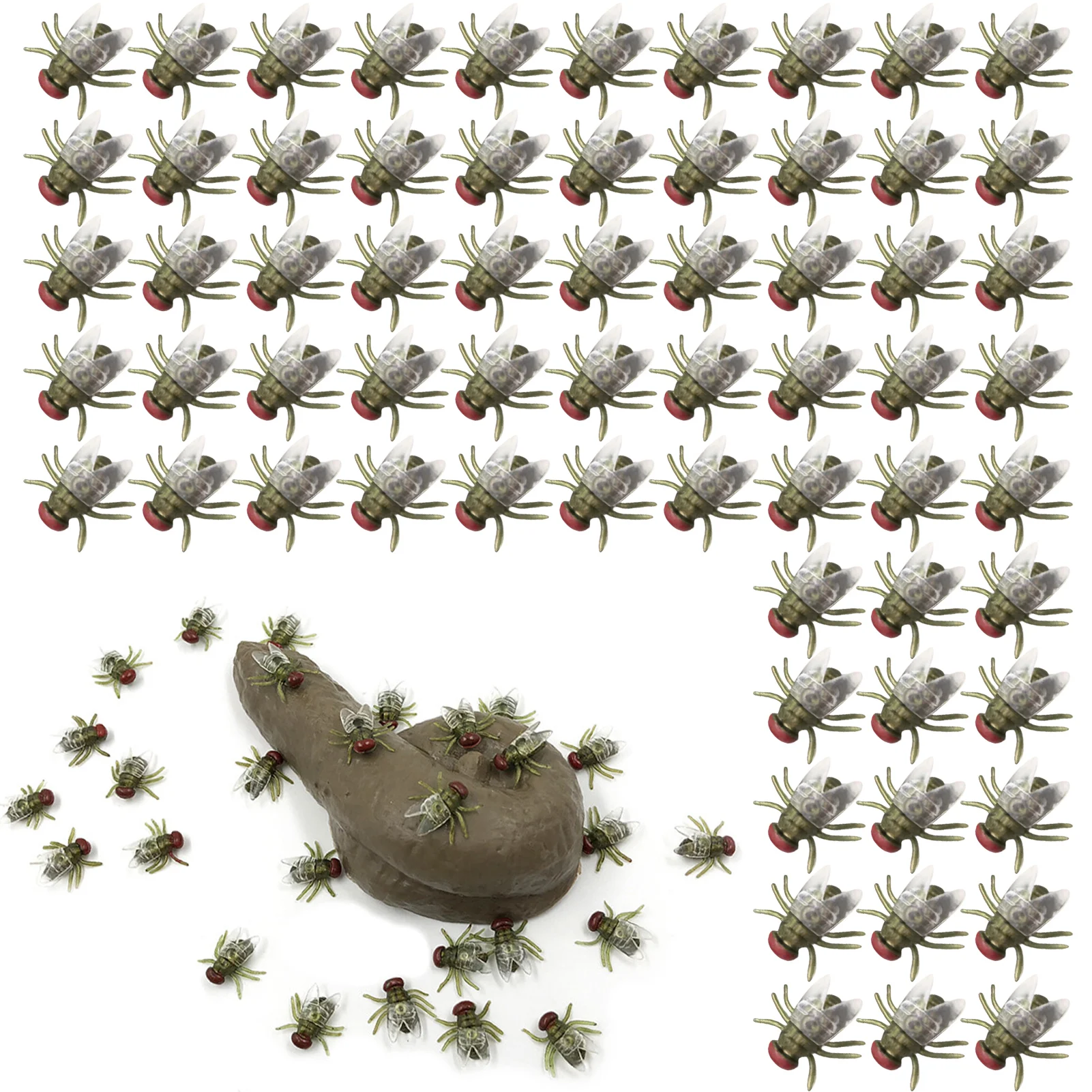

100pcs Mini Plastics Flies Plastics Fake Flies For Joke Realistic Little Flies For Joke April Fool's Day Party Supplies Prank