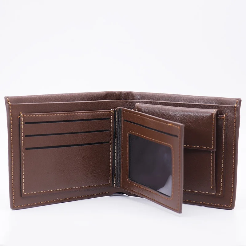 Personalized Double-Sided PU Leather Tri-fold Wallet Men Card Holder Purse Gift for Him Dad Father's Day Birthday Anniversary