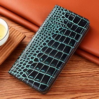 magnetic flip phone case for samsung galaxy m11 m12 m13 m21 m23 m31 m31s m32 m33 m53 crocodile pattern leather phone case