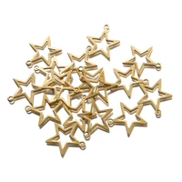 50pcs raw brass five star charms handmade diy charm pendants for necklace earrings jewelry making finding accessories wholesale