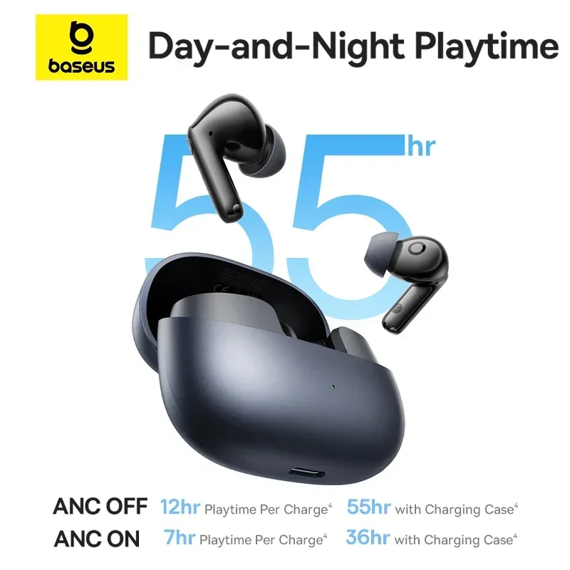 Наушники Baseus EP10 Pro ANC Беспроводные наушники Bluetooth 6.0 наушники беспроводные 50 дБ Адаптивные наушники в реальном времени 6 микрофонов Hi-Res LDAC IP55 Наушники беспроводные TWSнаушники безпровідні (art.: 3920cdcb6f625) - 3920cdcb6f625