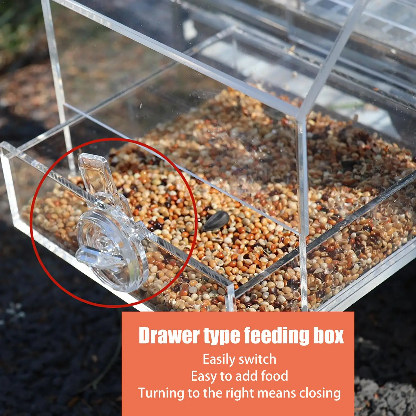 

Transparent Automatic Bird Feeder No Mess Acrylic Bird Cage Feeder Bird Cage Accessories for Parakeet Canary Cockatiel Finch