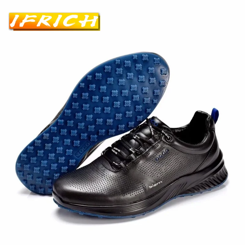 

Spring Mens Golf Training Black Gym Sneakers For Men Non-Slip Athletic Men Shoes Genuine Leather Golf Sneakers Man