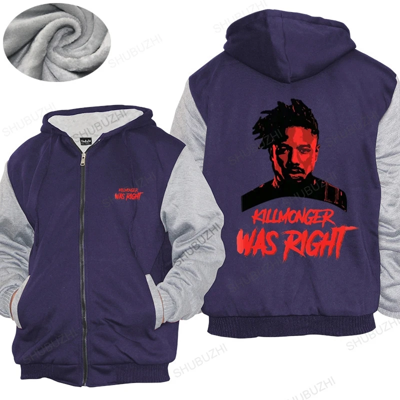 Хлопковое теплое пальто Мужское зимнее на молнии Топы Killmonger Was Righhoodies Hey Auntie