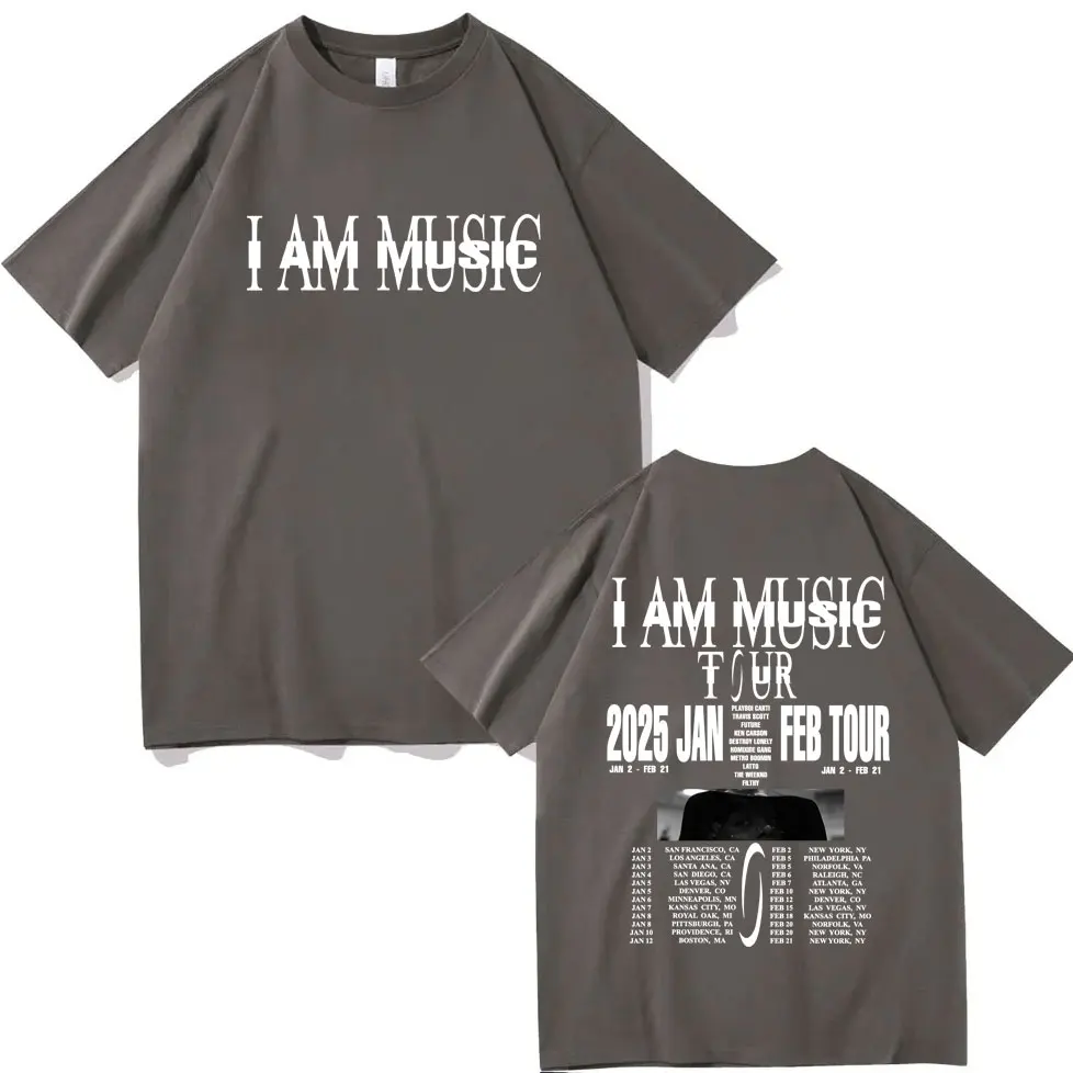 Фото Playboi Carti I AM MUSIC Tour 2025 Графические футболки Harajuku Хип-хоп Поп Рэп Футболка с коротким рукавом Мужские винтажные модные футболки №5