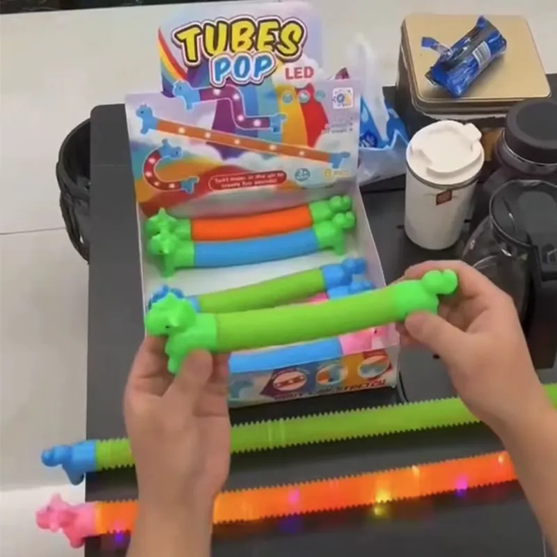 Светодиодные Пружинные трубки игрушки-антистресс светящиеся разнообразные