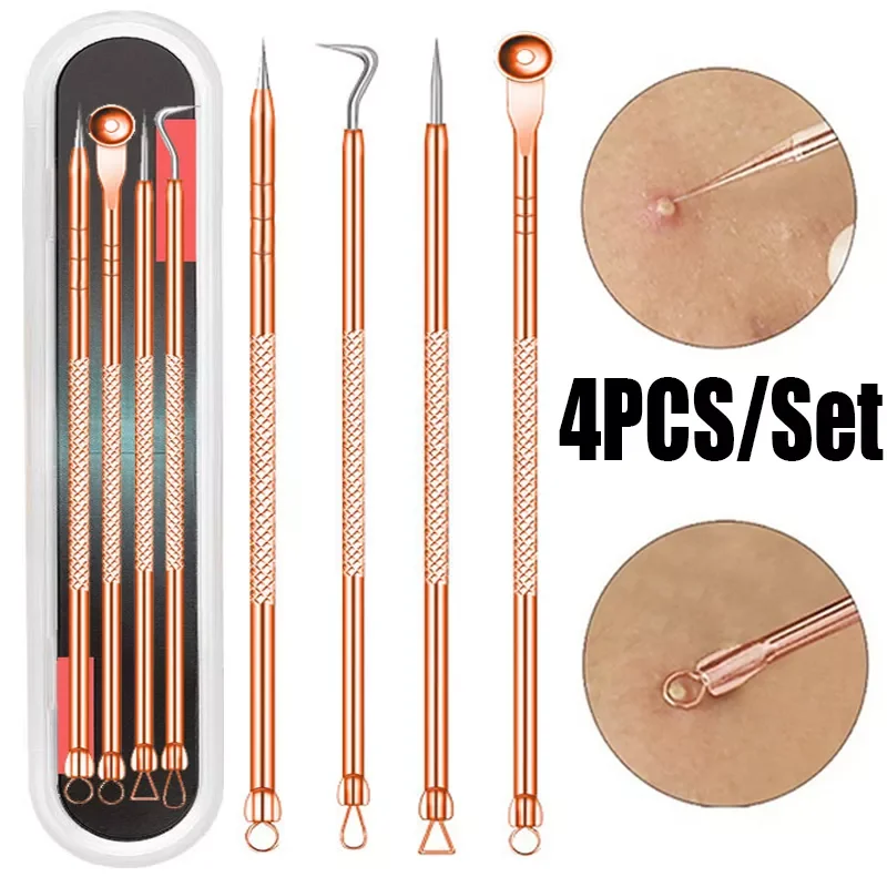 

Rose Gold Comedone Acne Pimple and Blackhead Remover Tool Stainless Needles To Remove Pore Cleaner Beauty Tools