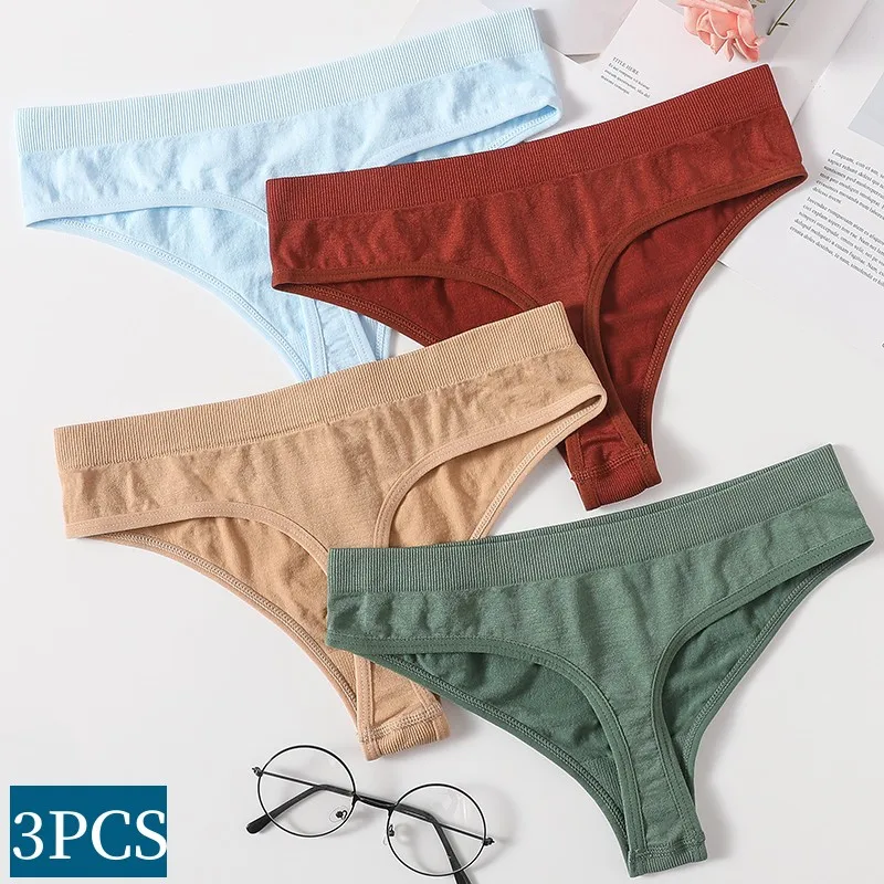 

3PCS/Set Seamless Thongs Women's G-String Sexy Female Intimate Breathable Panties Underwear Soft Sexy Lingerie Comfort Pantys