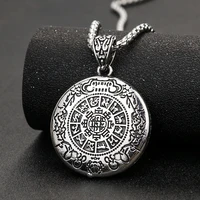 retro amulet bagua zodiac pendant necklace titanium steel constellation nine palaces guardian pendant punk chain jewelry gift