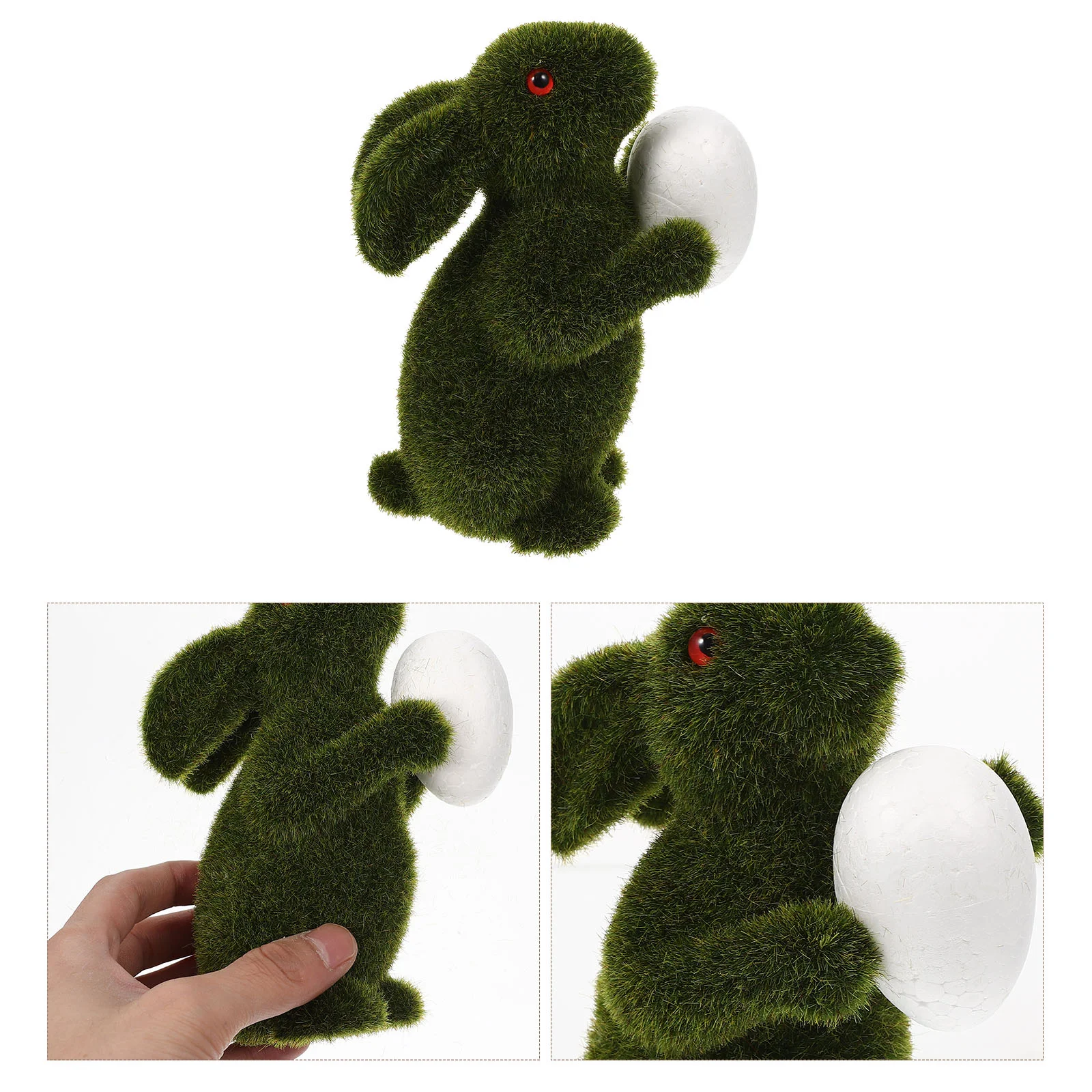 

Rabbit Bunny Easter Flocking Figurines Decor Garden Craft Ornament Egg Flocked Statue Artificial Foam Crafts Animal Decoration