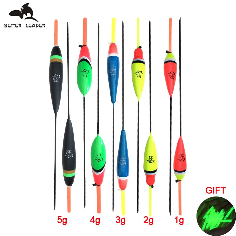 

BETTER LEADER Fishing float 1g-5g 10pcs carp Fishing Bobber Fluctuate Mix Size Fishing Floats Set Buoy Bobber for Fishing Pesca