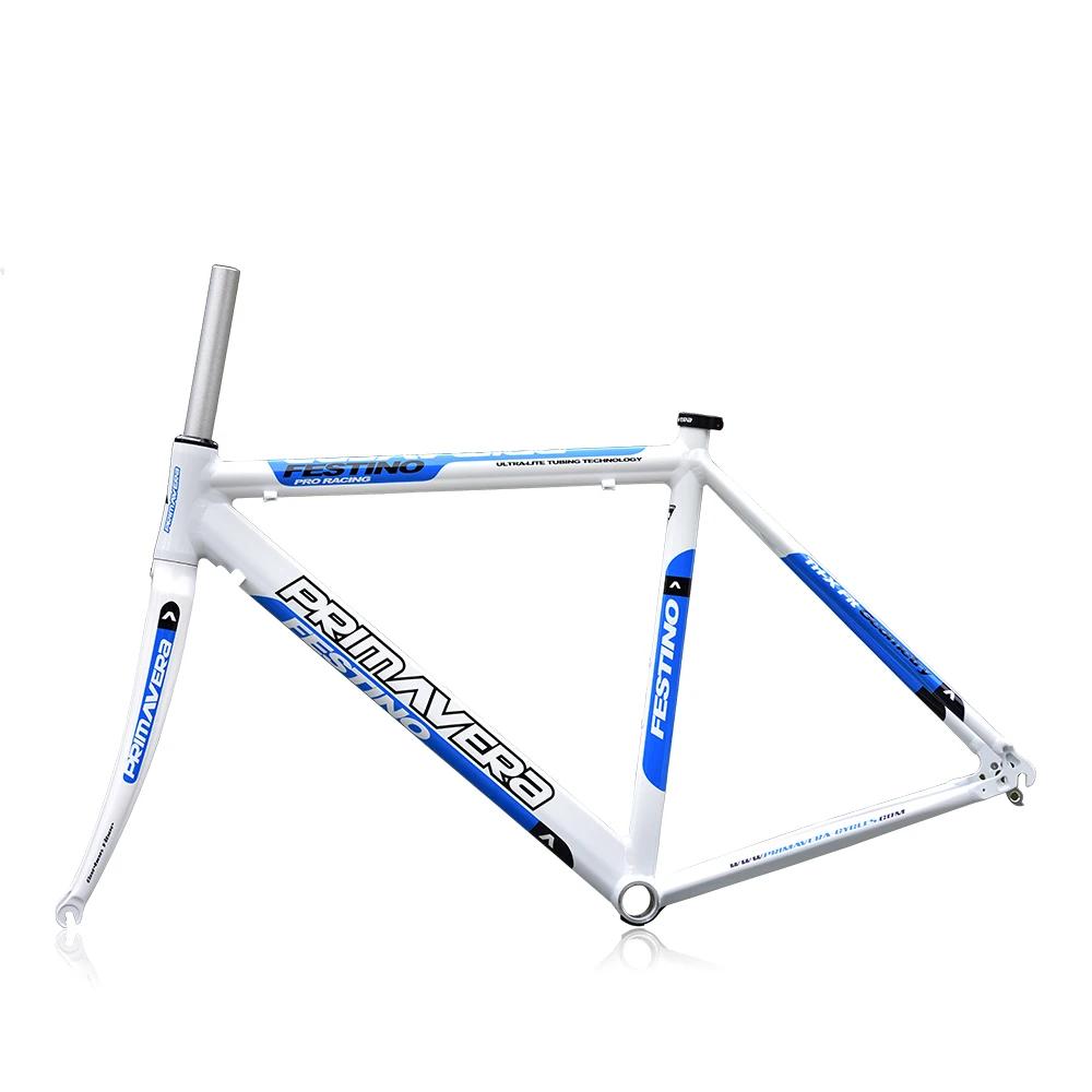 

New Primavera Festino Aluminum Alloy Road Frame Carbon Fork 700c 47cm 50cm White Blue