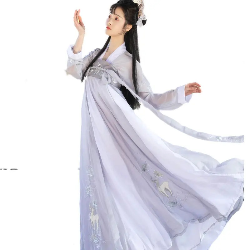 

Han Women's Chinese Style Two Piece Chest Length Ru Skirt Embroidery