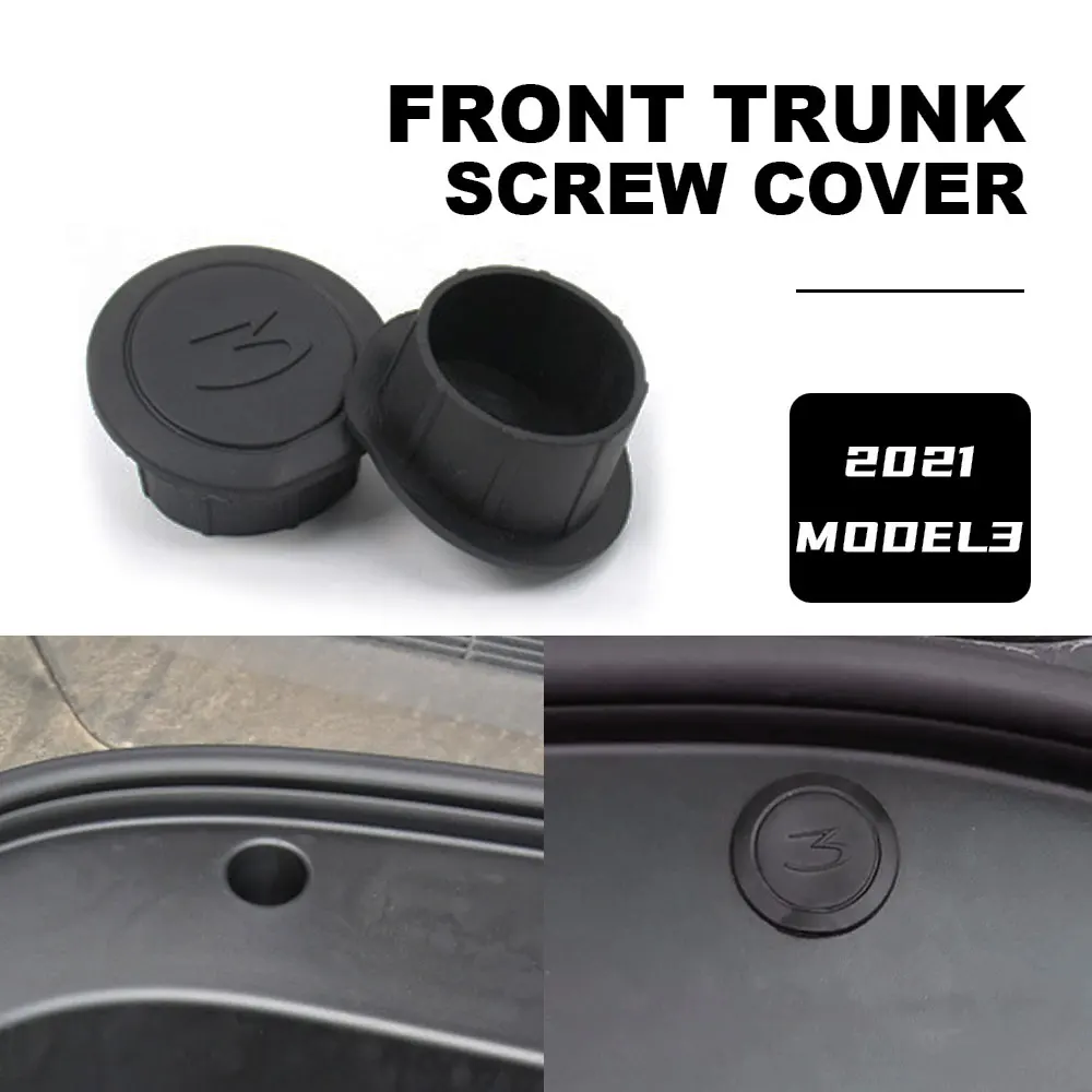 

2PCS Car Front Trunk Screw Protection Cover Storage Box Anti-Dust Rustproof Screw Caps For Tesla Model 3 2021 Auto Accessories