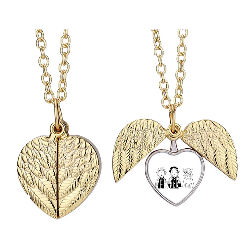 

Zenitsu Tanjiro And Inosuke Manga Cap Wcp Heart Active Angel Wing Necklace Beautiful Pendant Fashion Jewelry