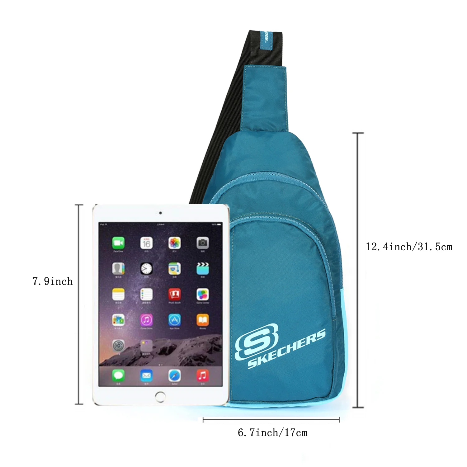 SKECHERS Sling Crossbody Bag Shoulder Bag for Men Women Lightweight One Strap Shoulder Bag for Hiking Outdoor Sports