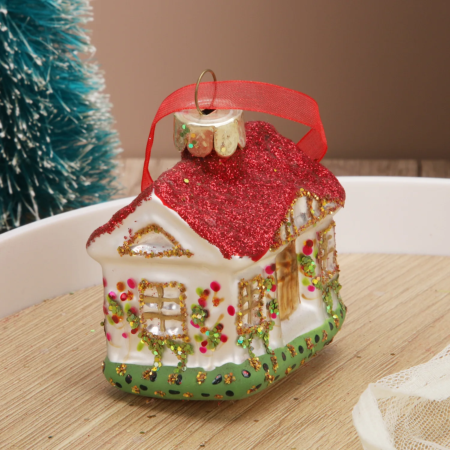 Рождественская елка подвесные украшения стеклянные для дома новогодняя