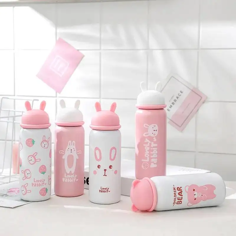

400ml Little Bear Pattern Insulation Cup Children's Water Cup Cartoon Stainless Steel Cute Water Bottles Kids Water Bottle